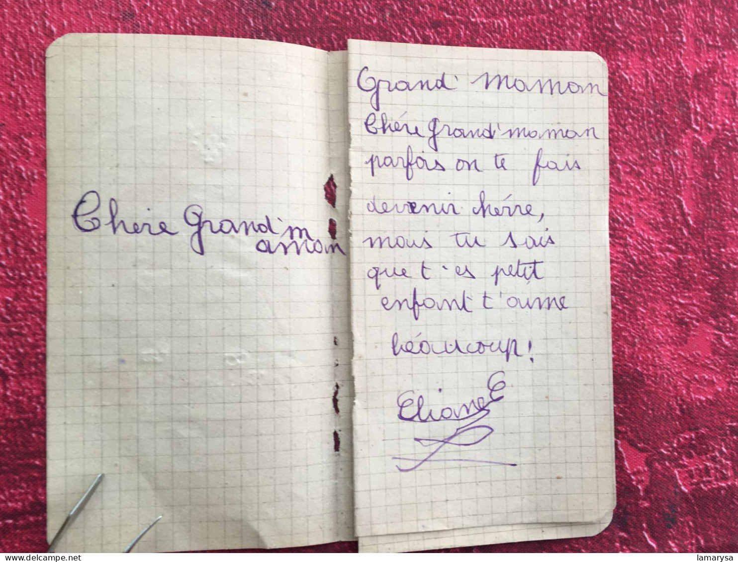 1927 Manuscrit-Lettre D'Amour,Poème + Chromos+ Cartes Thème Collections Saisons-Bonne Fête-Edwige:Aubagne à Papa & Maman - Autres & Non Classés