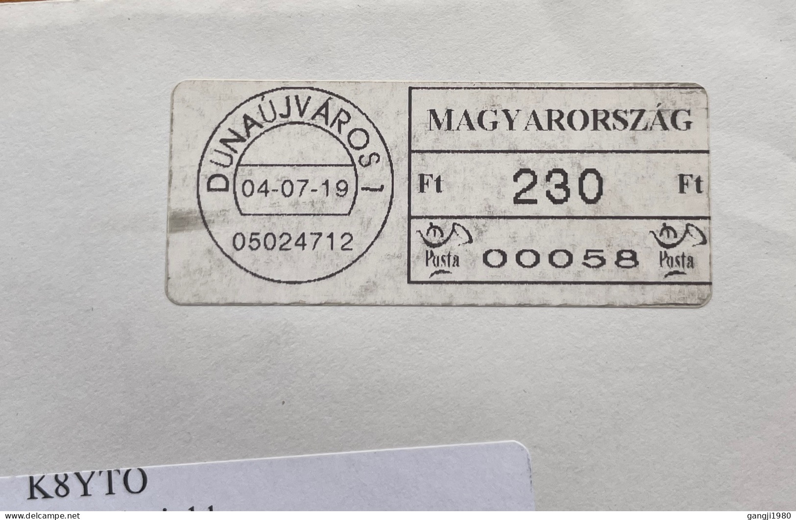 HUNGARY 2004, COVER USED TO USA, PEEL & STECK, ATM STAMP LABLE, PRINTED,  DUNAÚJVAROS CITY CANCEL. - Covers & Documents