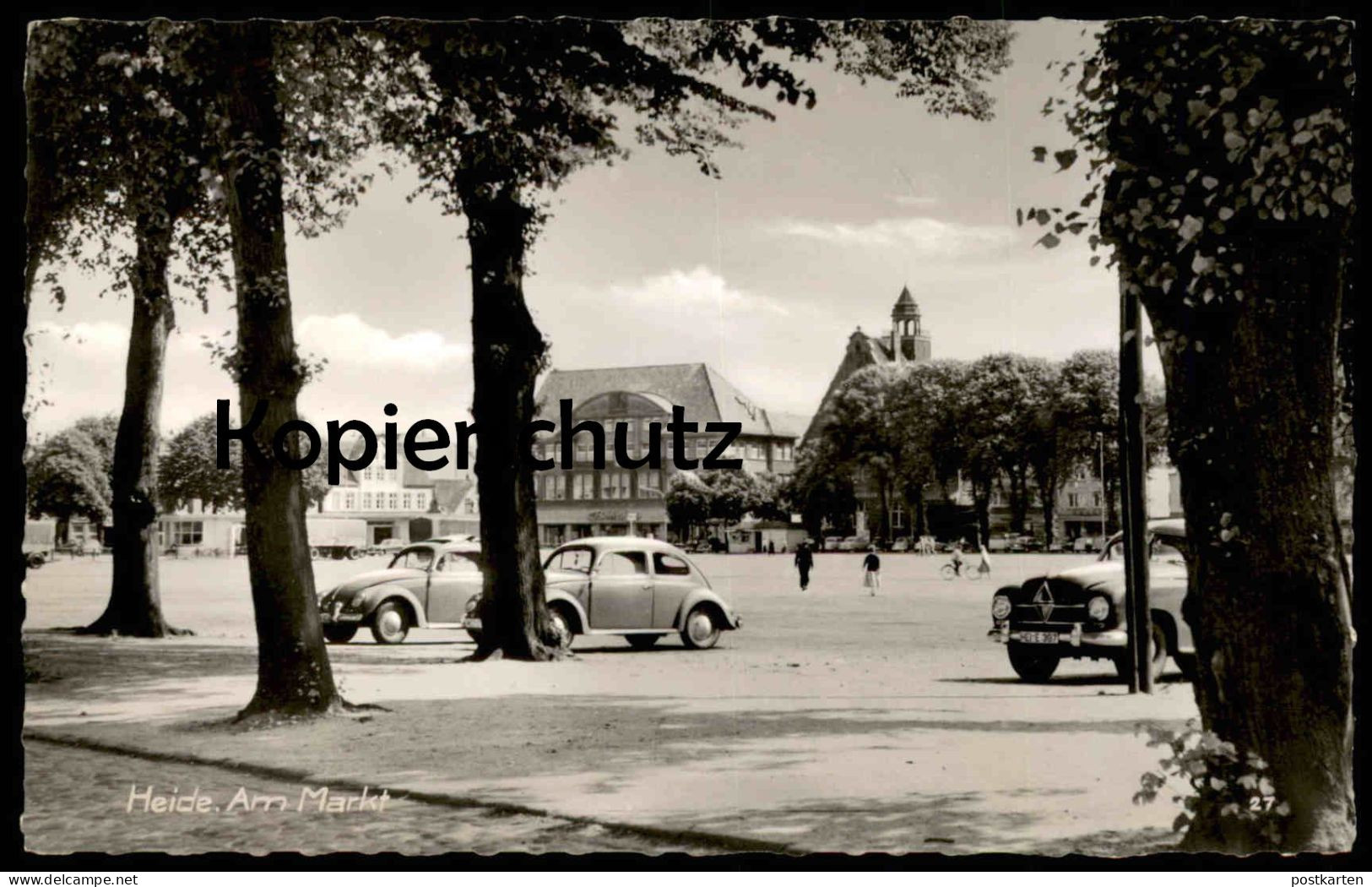 ALTE POSTKARTE HEIDE IN HOLSTEIN AM MARKT VW KÄFER Volkswagen Ansichtskarte Cpa Postcard AK - Heide