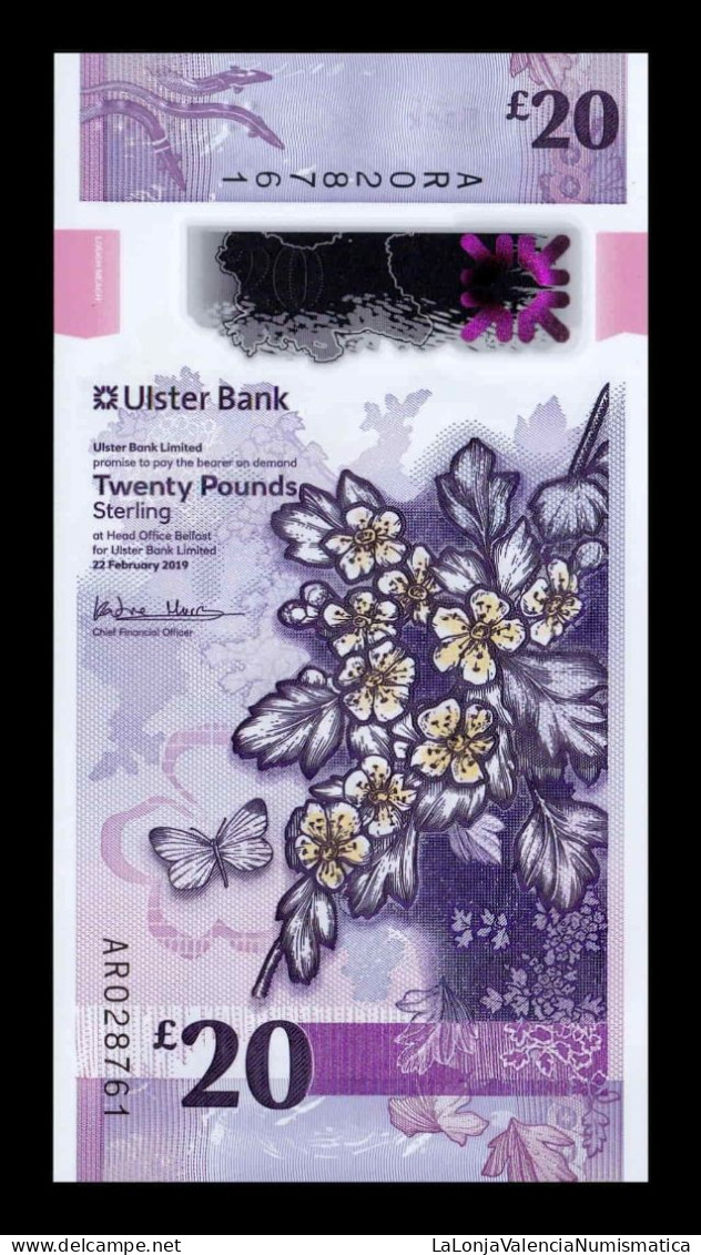 Irlanda Del Norte Northern Ireland 20 Pounds Ulster Bank 2019 Pick 345a Polymer Sc Unc - 20 Pounds
