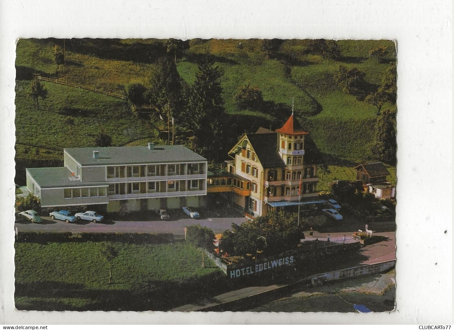 Beckenried (Suisse, Nidwald) : Vue Aérienne Générale Au Niveau Du Quartier De L'hôtel EDELWEISS En 1960 GF. - Beckenried