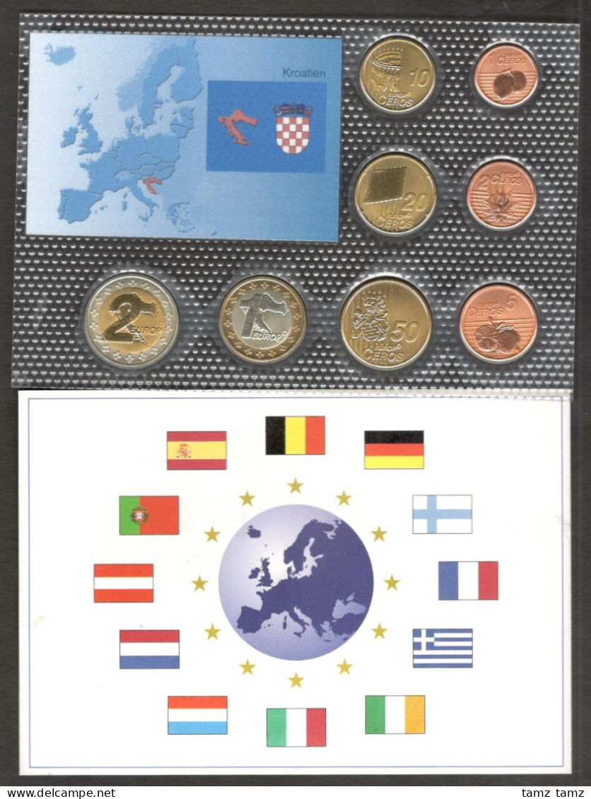 Full Set Essay Probe Trial Croatia Coin Set 2006 Including Sleeve - Croatie