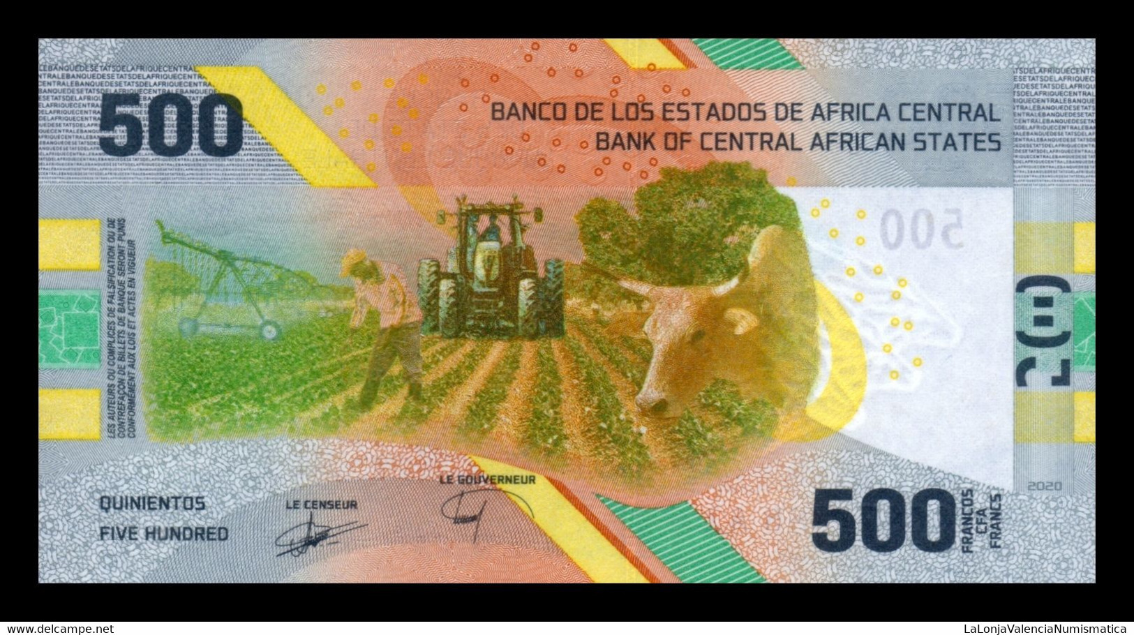 Central African St. - Estados De África Central 500 Francs CFA 2020 (2023) Pick New Sc Unc - Central African States