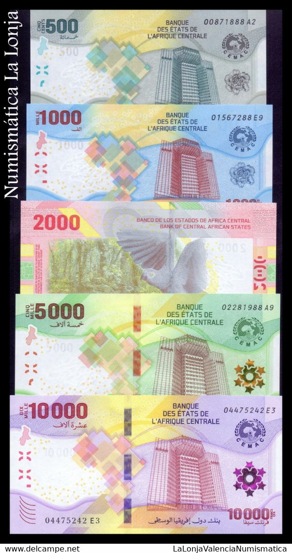 Central African St. - Estados De África Central Full Set 500 1000 2000 5000 10000 Francs CFA 2020 (2023) Pick New Sc Unc - États D'Afrique Centrale