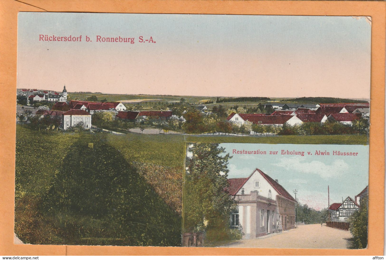 Ronneburg Restauration Zum Erholung Germany 1920 Postcard - Ronneburg