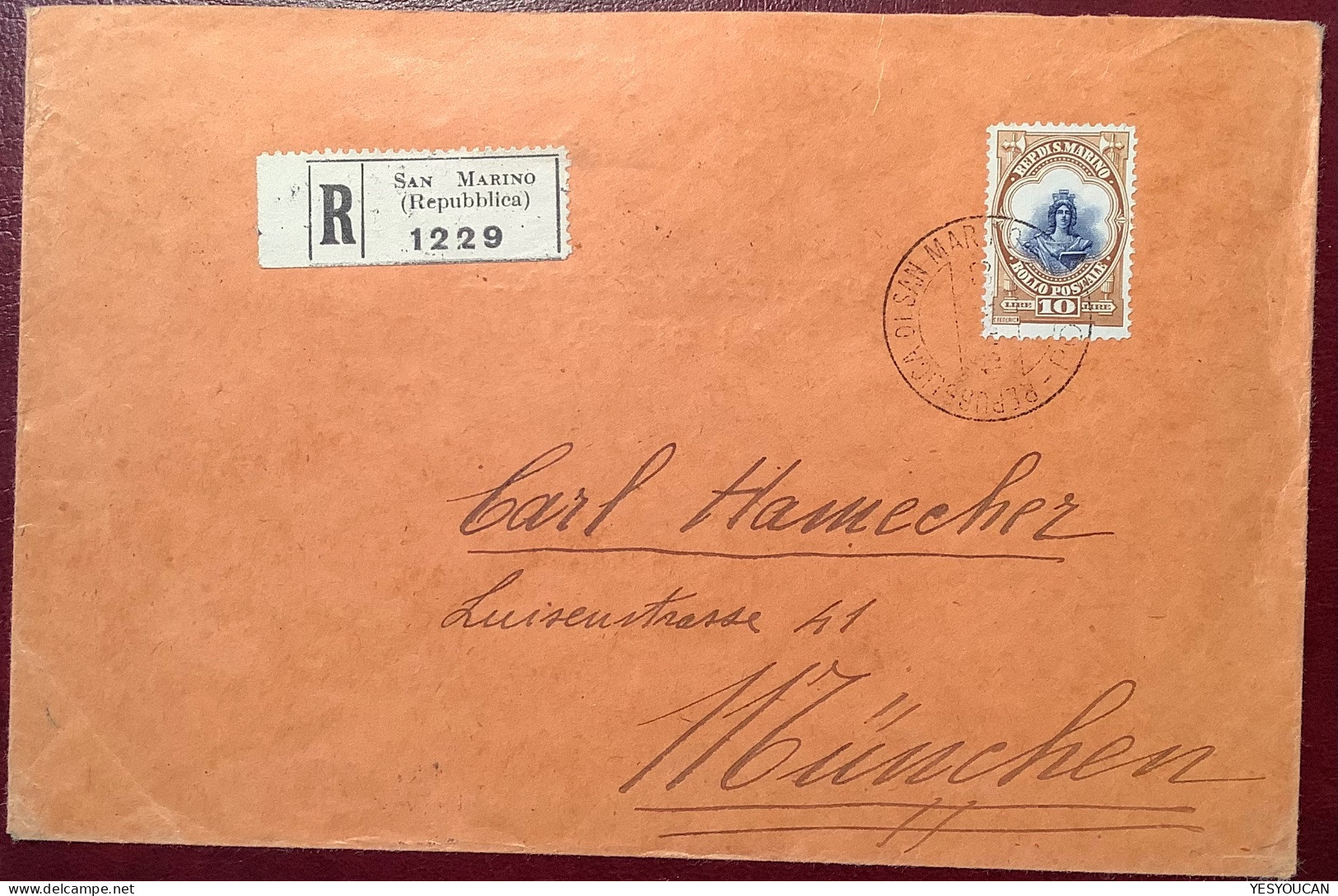 Sa.156 1929 10 L 1933 Lettera RARA IN PERFETTA TARIFFA>München  (San Marino Cover Italia Italy Italie Lettre Saint Marin - Covers & Documents