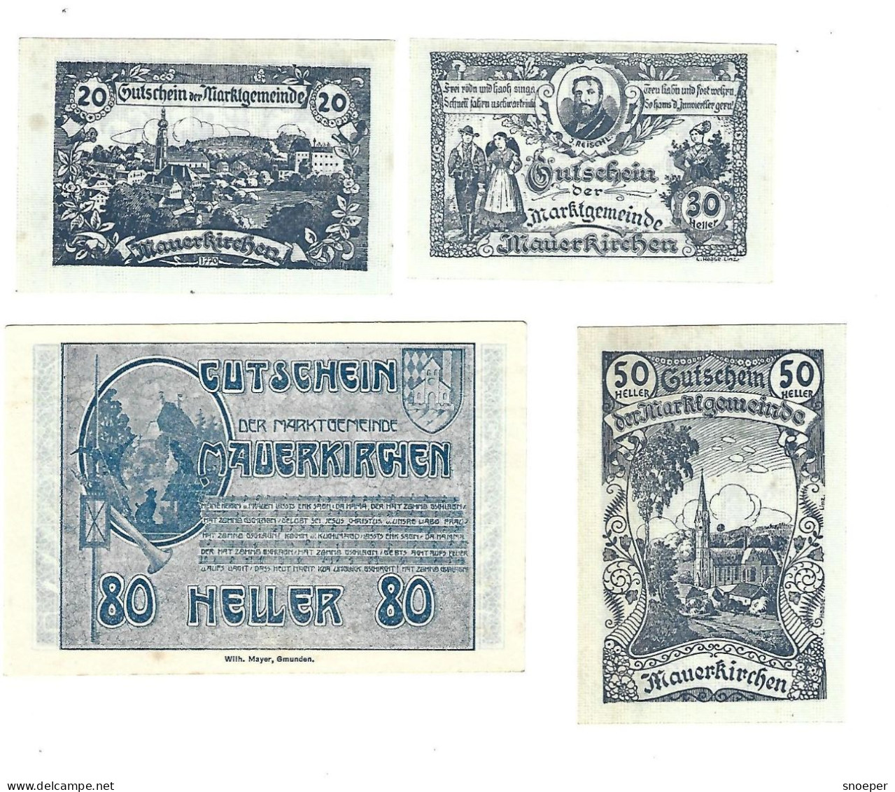 **notgeld   Austria Mauerkirchen Serie Compleet   598/4a  Cat Val 4,00 Euro - Autriche