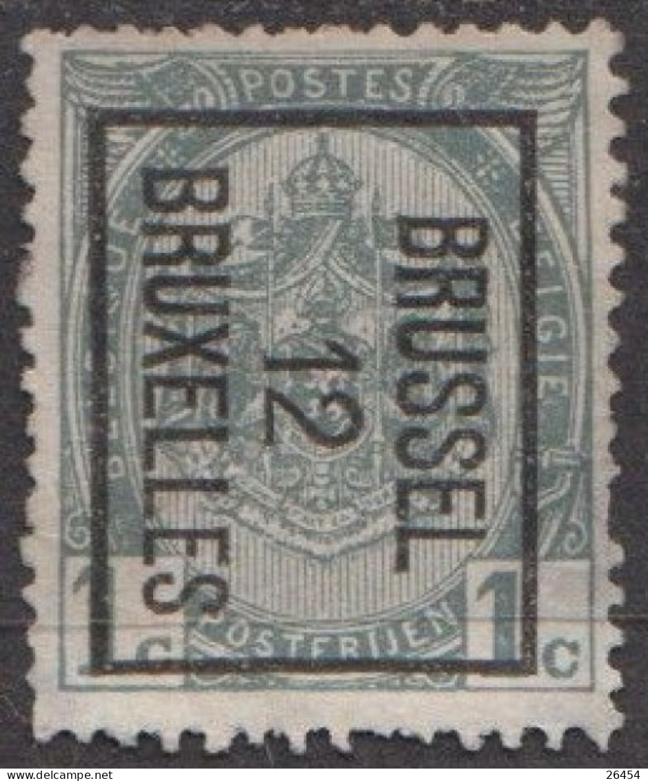 Lot De 2   BELGIQUE  Préoblitéré  Type Armoiries 1c Gris   BRUXELLES 10  Et  BRUSSEL 12 BRUXELLES   Scan Recto Verso - Typo Precancels 1922-31 (Houyoux)