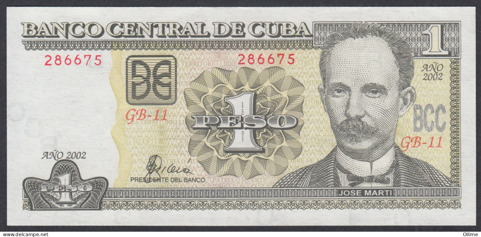 CUBA 2002. BILLETE DE UN PESO. UNC - Other - America