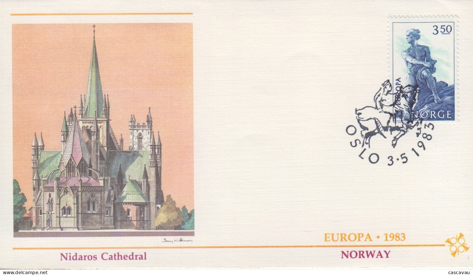 Enveloppe  FDC   1er  Jour    NORVEGE     EUROPA    1983 - 1983
