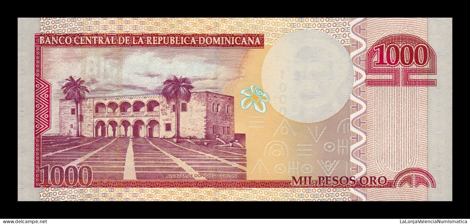 República Dominicana 1000 Pesos Oro 2010 Pick 180c Low Serial 334 Sc Unc - Dominicana