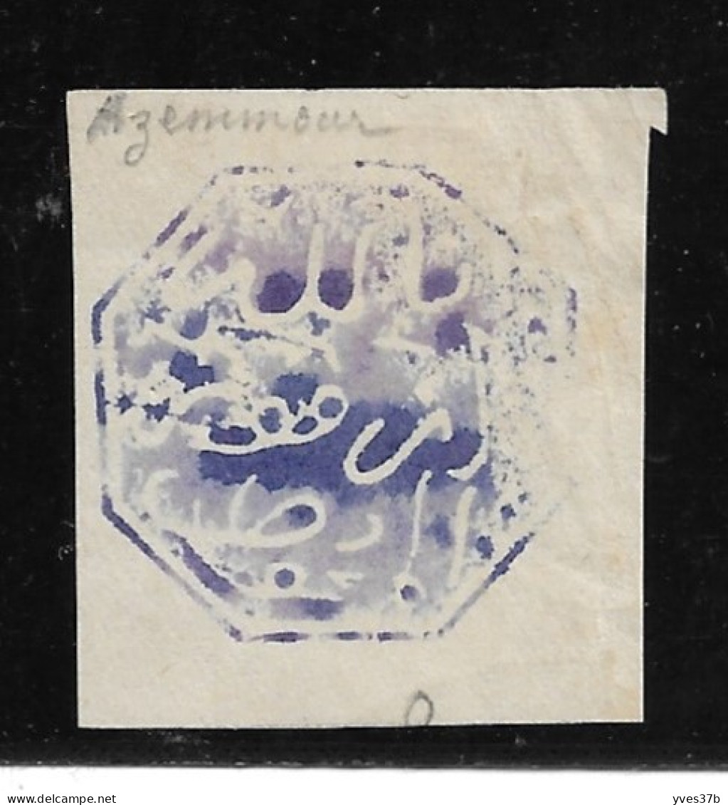 Cachet MAGZEN AZEMMOUR N°1 - Octogonal Violet S/Fragment - 1892 - TTB - Locals & Carriers