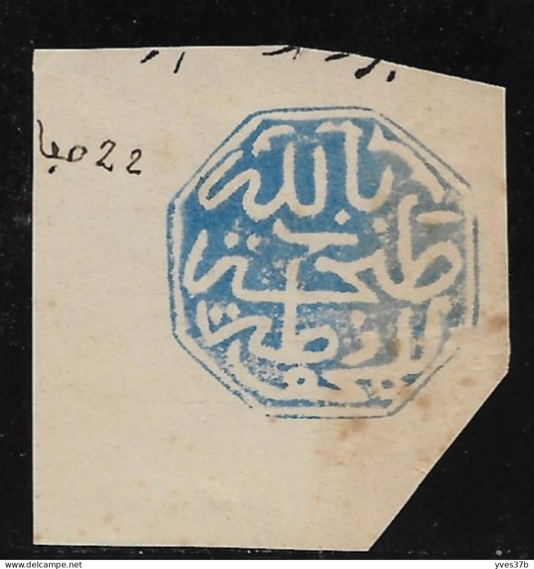 Cachet MAGZEN RABAT N°19a - Octogonal Bleu S/Fragment - 1892 - TTB - Poste Locali