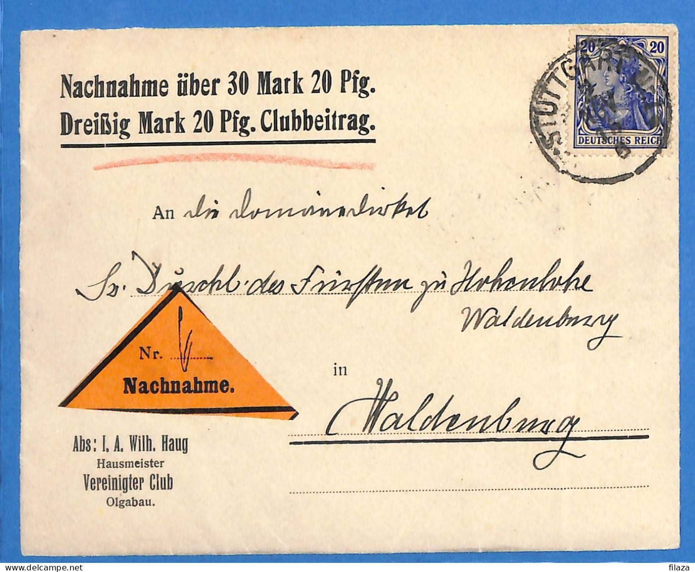 Allemagne Reich 1916 Lettre De Stuttgart (G18591) - Covers & Documents