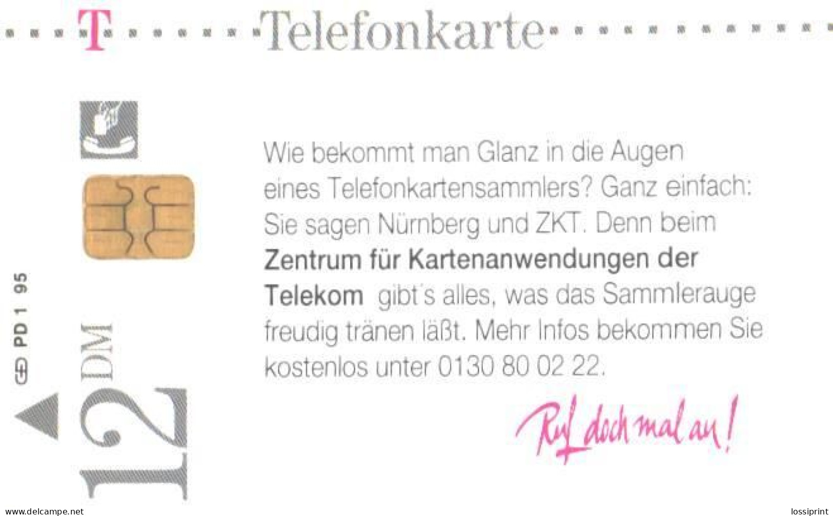 Germany:Used Phonecard, T, 12 DM, Gesammelte Werte, 1995 - P & PD-Series: Schalterkarten Der Dt. Telekom