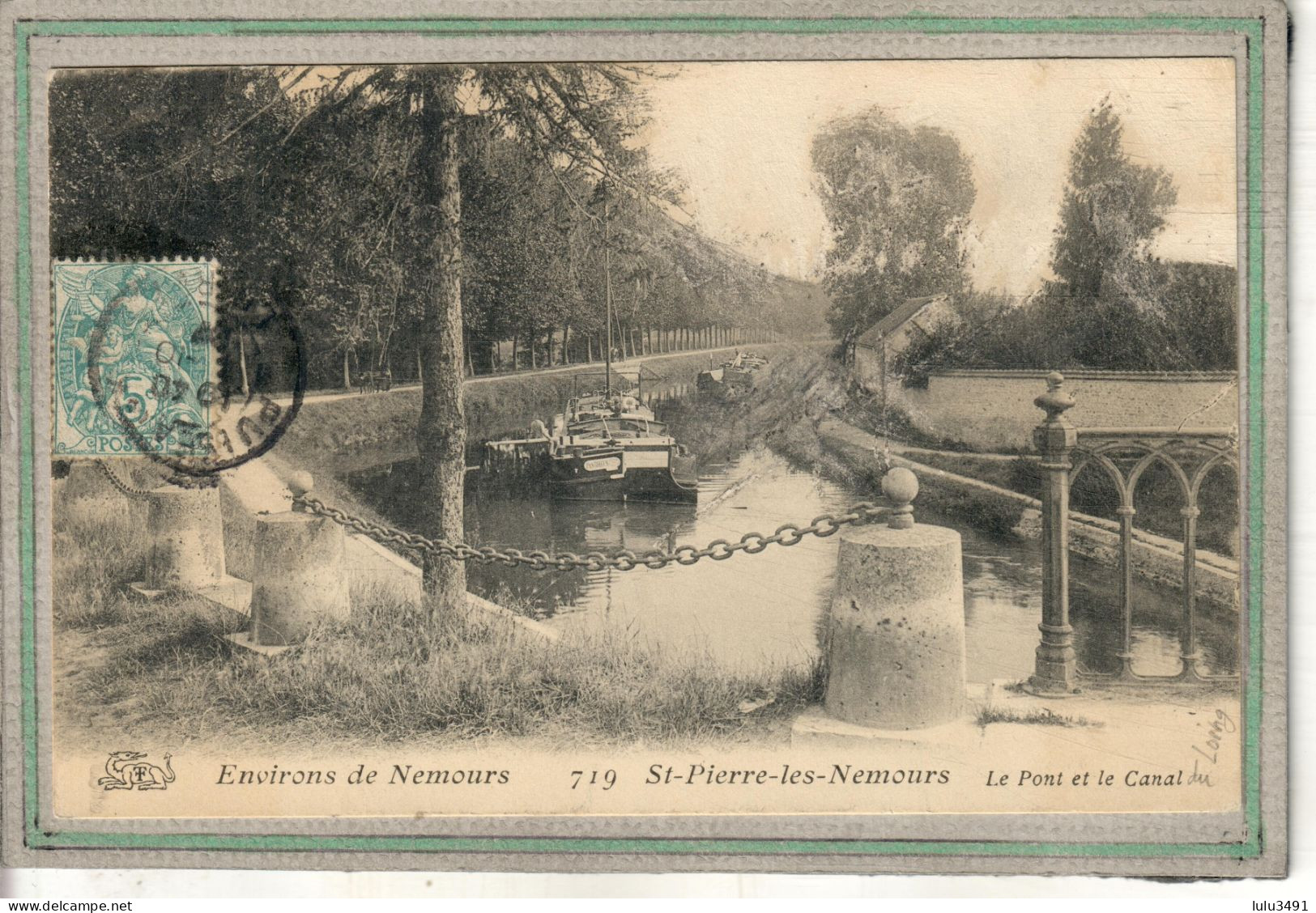 CPA (77) SAINT-PIERRE-les-NEMOURS - Mots Clés: Canal Du Loing, Chemin De Halage, écluse, Péniche, En 1907 - Saint Pierre Les Nemours