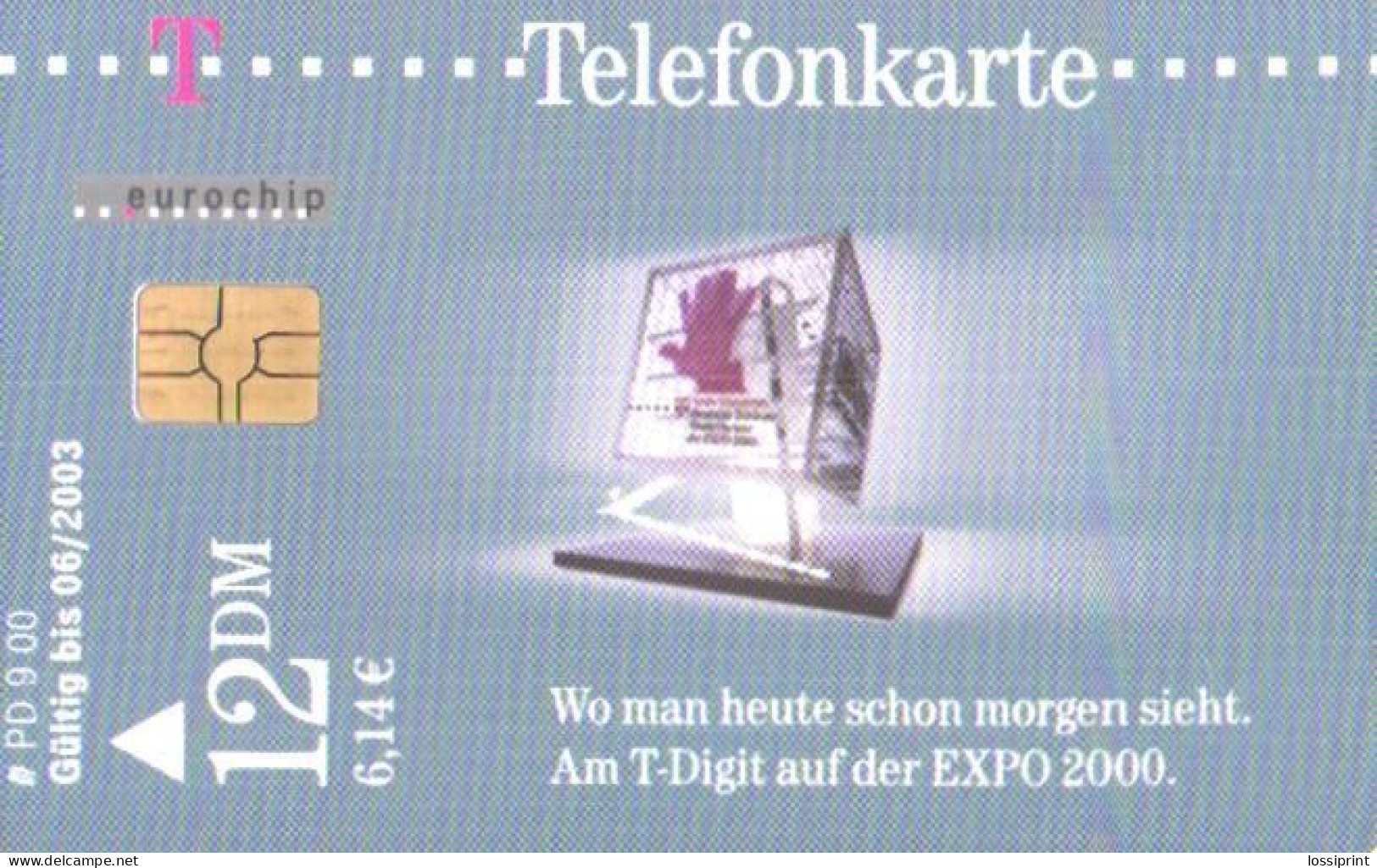 Germany:Used Phonecard, T, 12 DM, EXPO 2000, 2000 - P & PD-Series: Schalterkarten Der Dt. Telekom