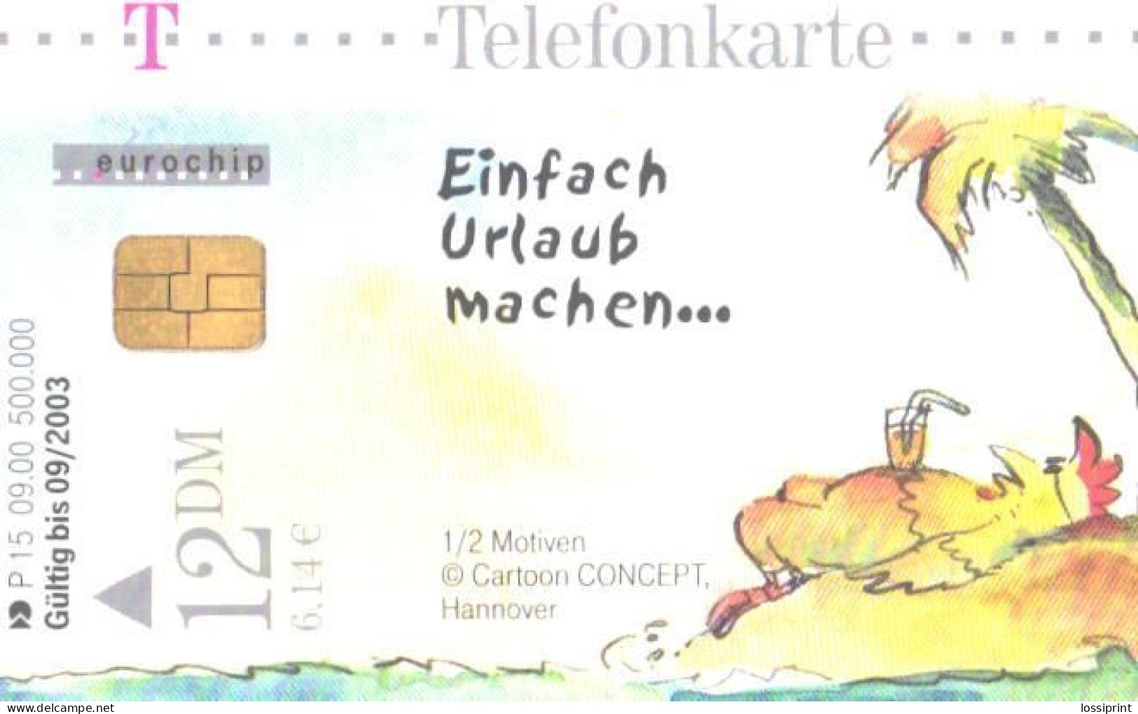 Germany:Used Phonecard, T, 12 DM, Lonely Island, 2000 - P & PD-Series: Schalterkarten Der Dt. Telekom