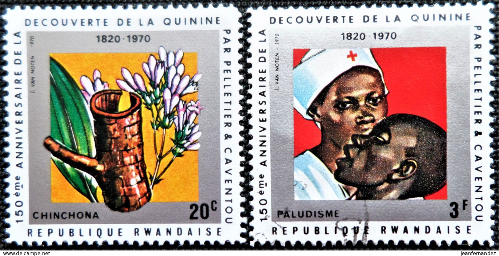 Rwanda 1970 The 150th Anniversary Of Discovery Of Quinine  Stampworld N°  407 Et 410 - Gebraucht