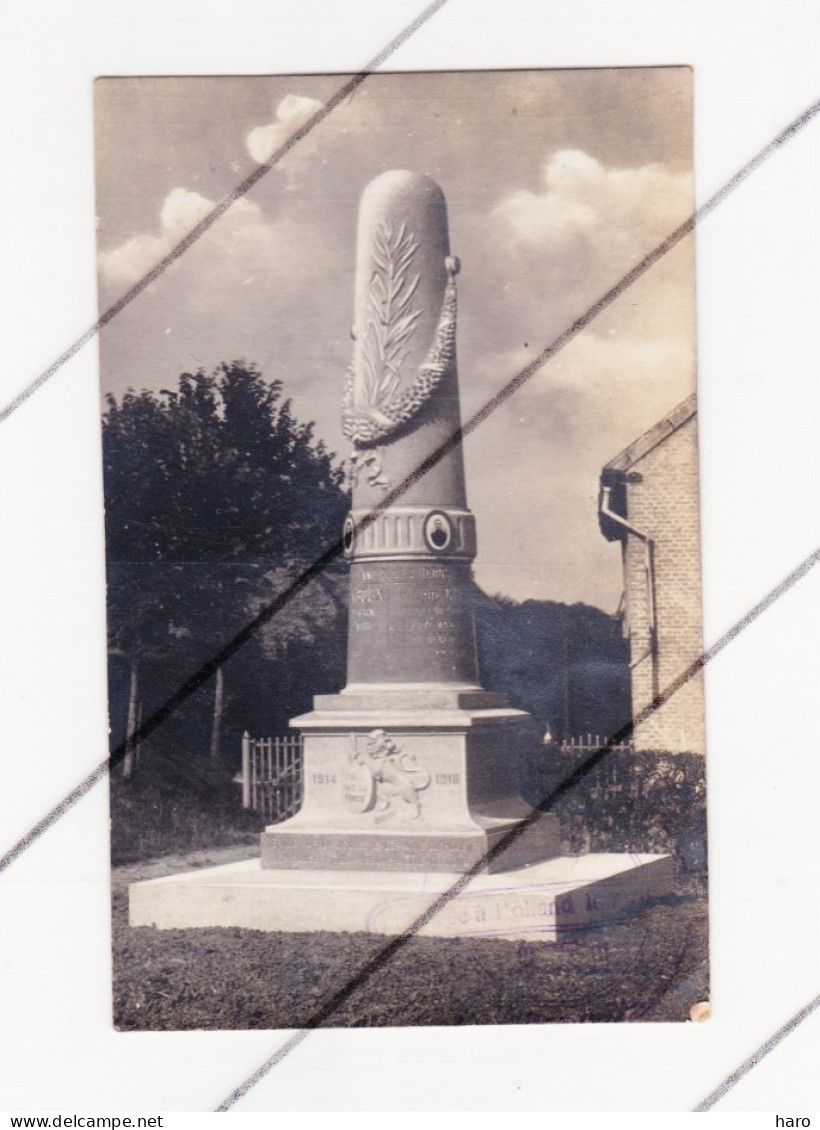 Guerre 14/18 - BOLLAND ( Herve )  Photo Carte  Du Monument Aux Morts De La Grande Guerre ( Avec Cachet )  (B337) - Monuments Aux Morts
