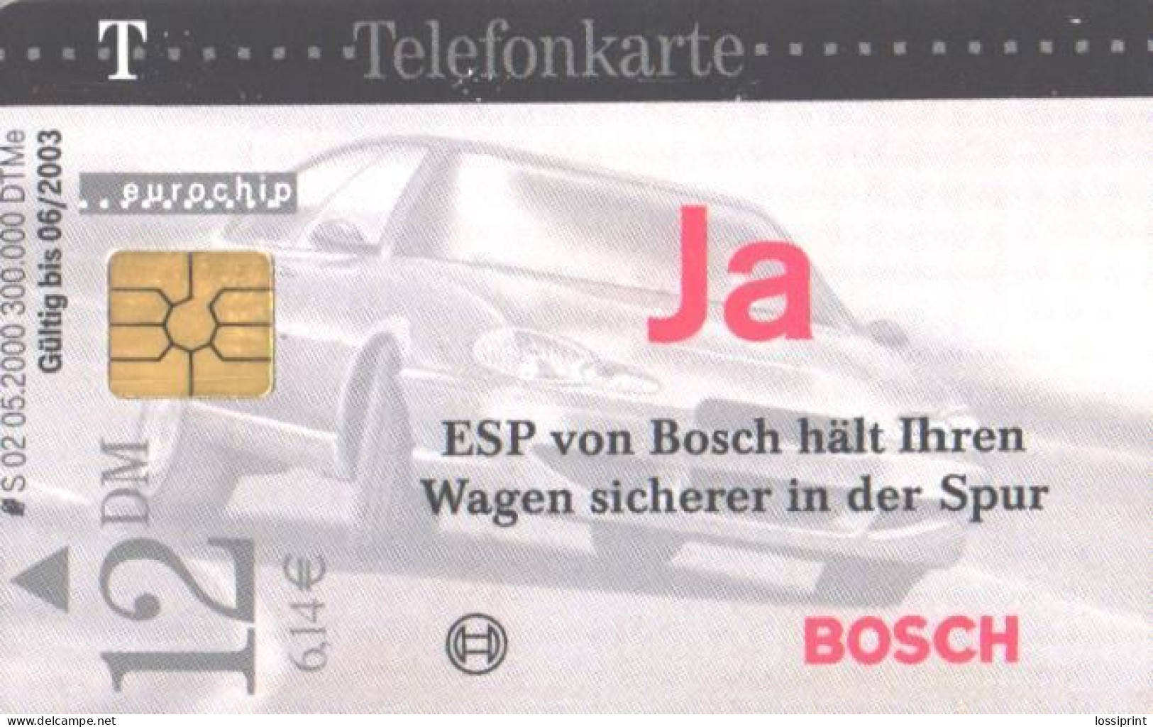 Germany:Used Phonecard, T, 12 DEM, Car, 2000 - P & PD-Series: Schalterkarten Der Dt. Telekom