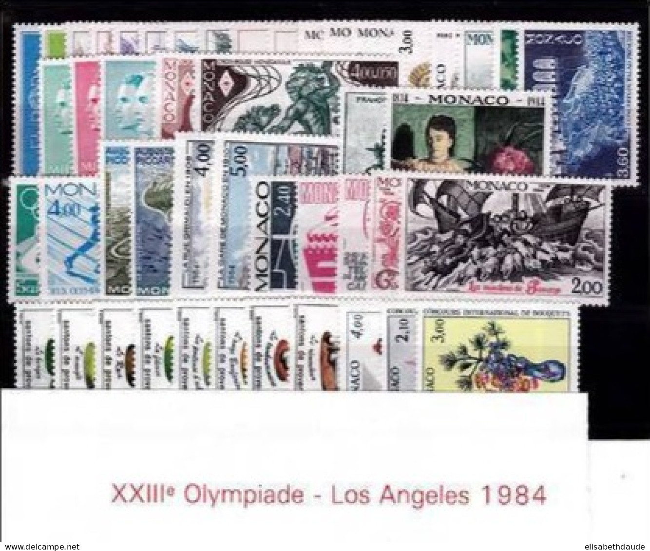 MONACO - 1984 - ANNEE COMPLETE ** MNH AVEC POSTE AERIENNE + BLOCS - COTE YVERT = 133 EUR. - 49 TIMBRES + 2 BLOCS - Full Years