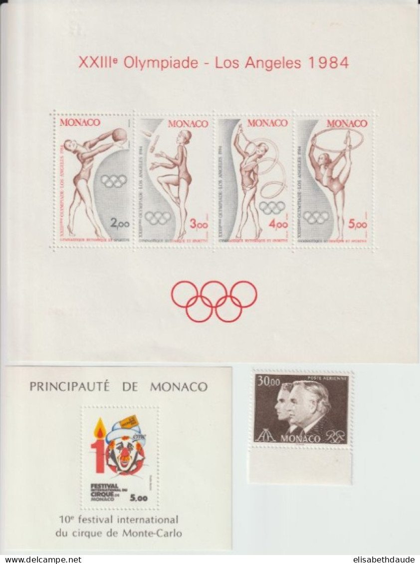 MONACO - 1984 - ANNEE COMPLETE ** MNH AVEC POSTE AERIENNE + BLOCS - COTE YVERT = 133 EUR. - 49 TIMBRES + 2 BLOCS - Komplette Jahrgänge