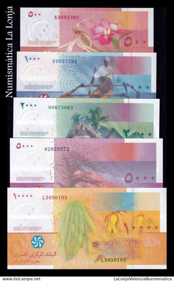 Comores Comoros Set 500 1000 2000 5000 10000 Francs 2005-2006 (2020) Pick 15c-19c Sc Unc - Comores