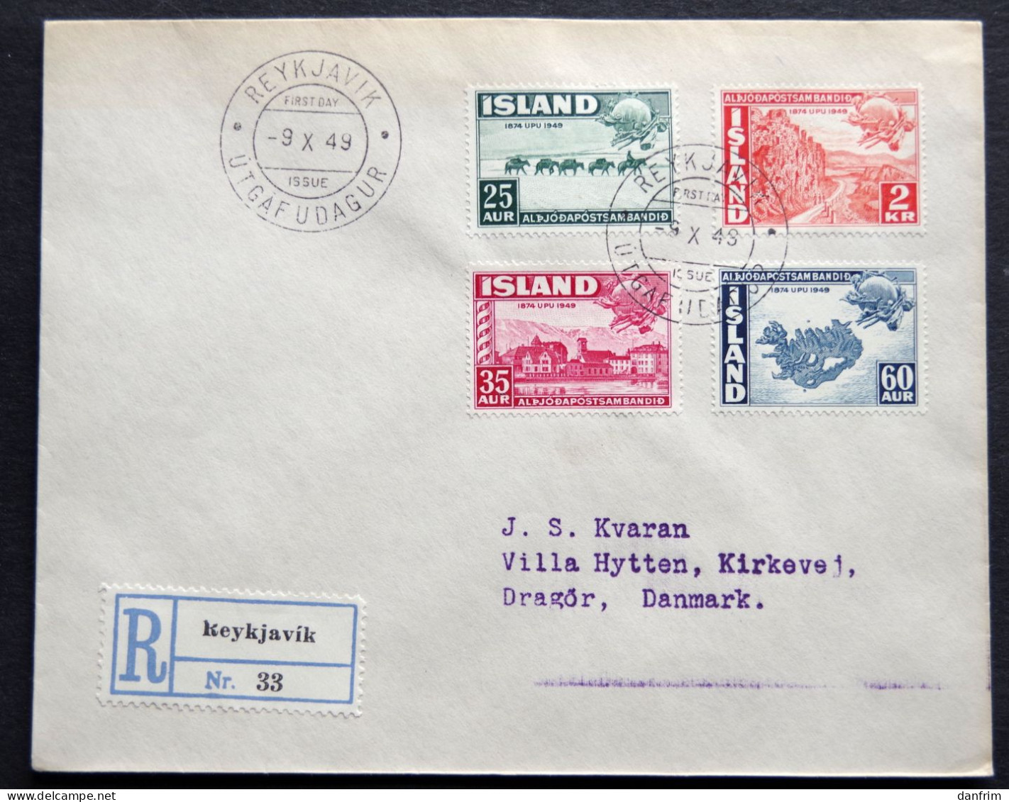 Iceland 1949   Minr.259-62   FDC    ( Lot 900 ) - FDC