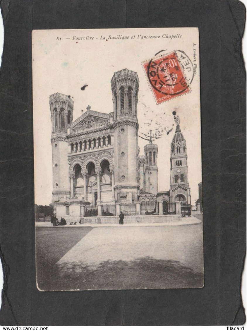 121974        Francia,     Fourviere,    La  Basilique Et  L"ancienne  Chapelle,   VG  1909 - Lyon 8