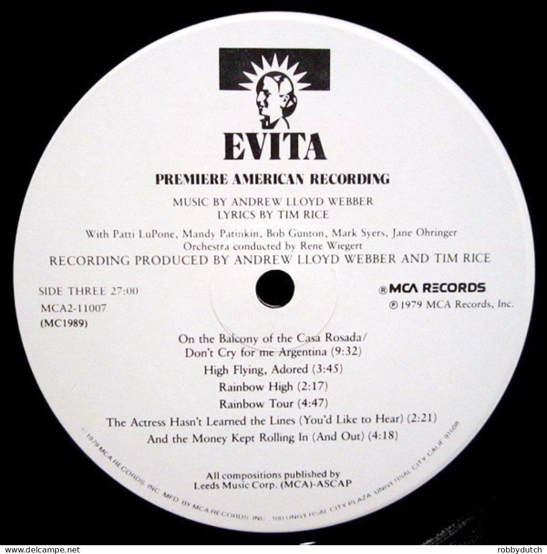 * 2LP *  EVITA (Premiere American Recording) (USA 1979 EX!!)