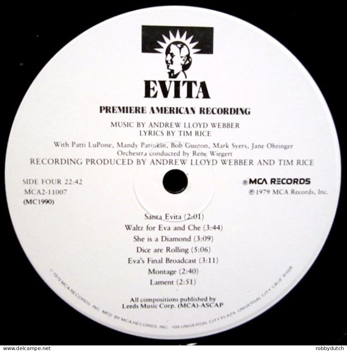 * 2LP *  EVITA (Premiere American Recording) (USA 1979 EX!!)