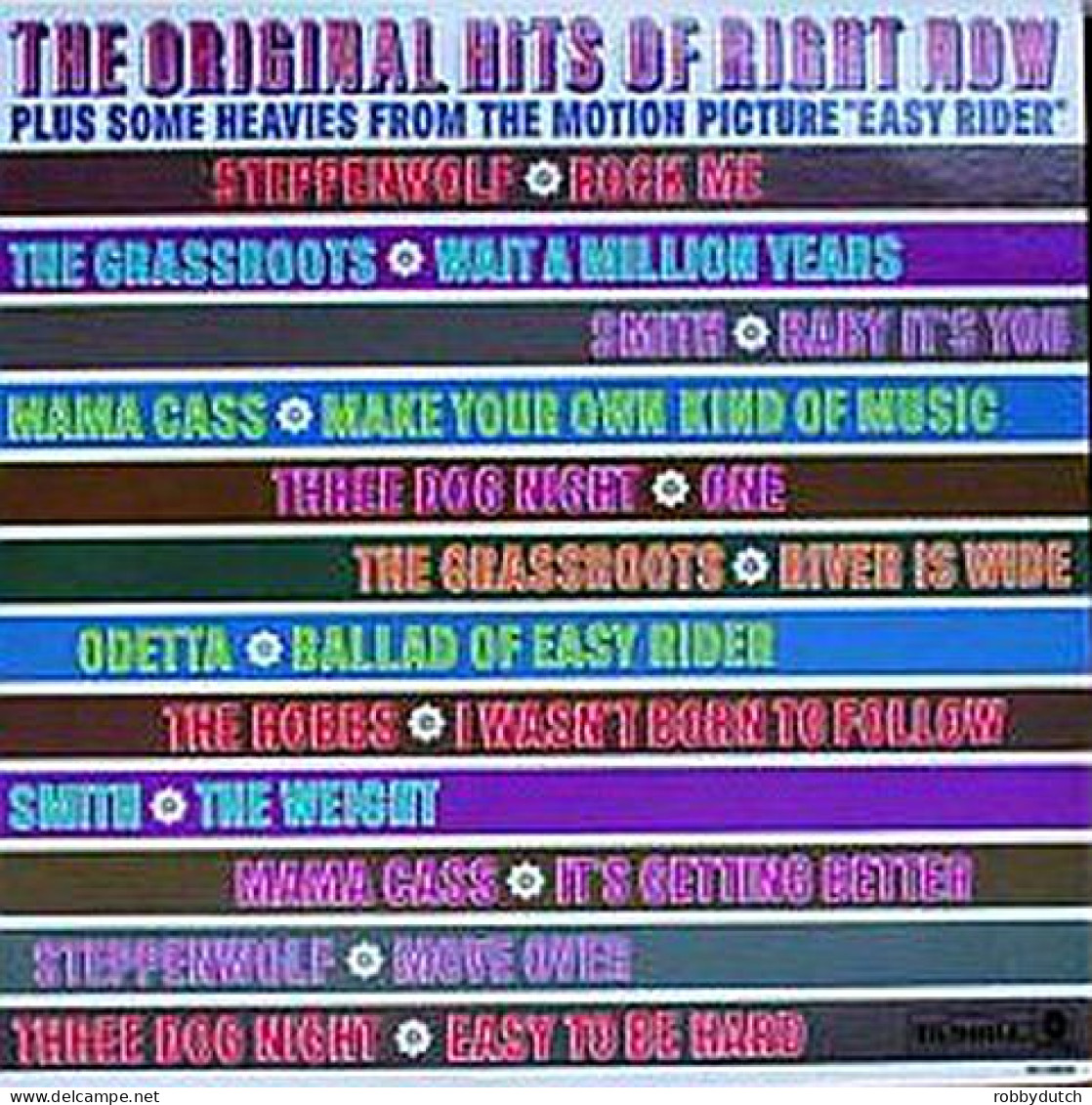 * LP * THE ORIGINAL HITS OF RIGHT NOW (Plus Some Heavies From " Easy Rider" ) (USA 1969) - Hit-Compilations