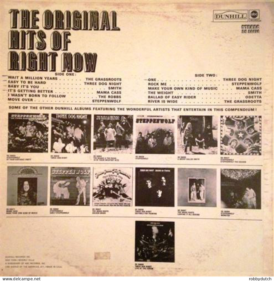 * LP * THE ORIGINAL HITS OF RIGHT NOW (Plus Some Heavies From " Easy Rider" ) (USA 1969) - Hit-Compilations