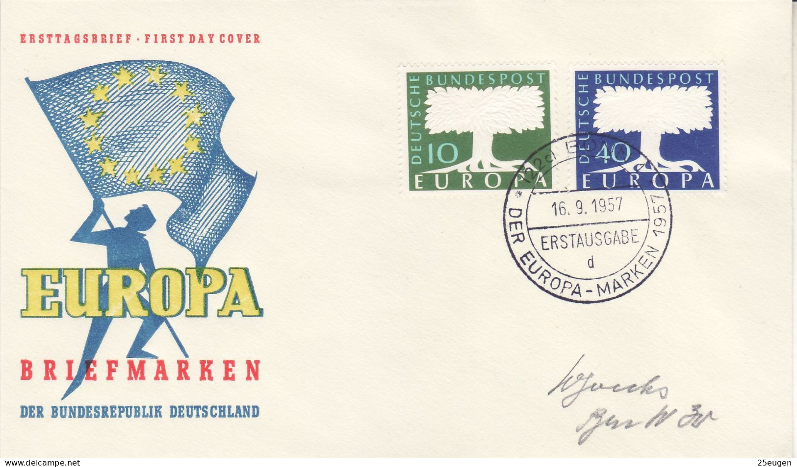 GERMANY 1957 EUROPA CEPT FDC ( Bonn 1 D ) - 1957