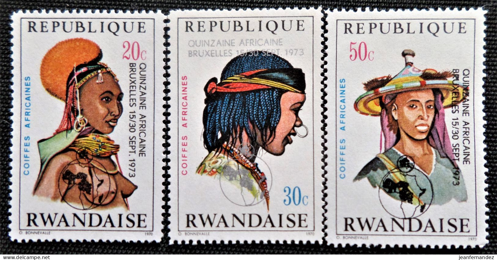 Rwanda 1973 Africa Fortnight In Brussels  Stampworld N°  586 à 588 - Usati