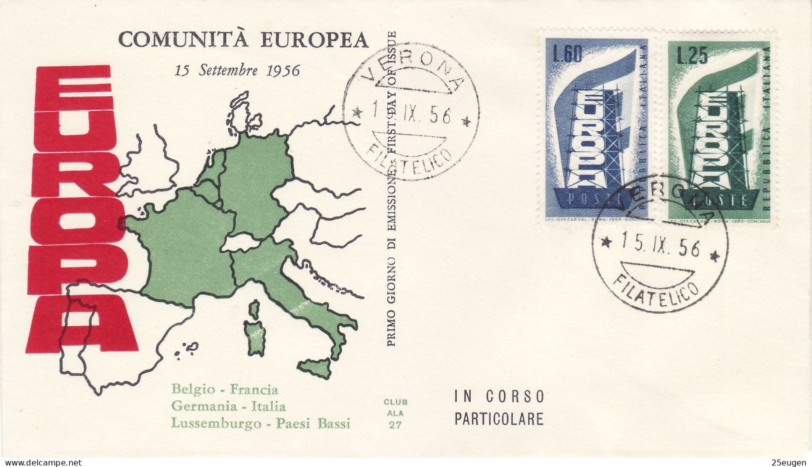 ITALY  1956 EUROPA CEPT FDC - 1956