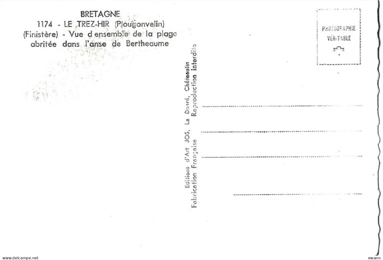 Carte Postale - Trez-Hir (Plougonvelin) - Vue D'ensemble De La Plage Abritée Dans L'anse De Bertheaume - Plougonvelin