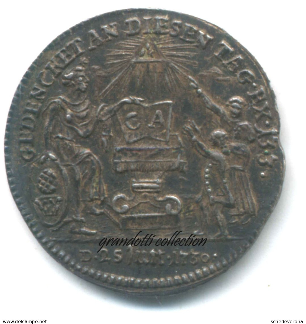 SCUOLE PROTESTANTI AUSBURG 1730 MEDAGLIA ARGENTO STEMPELN DES DUKATEN - Royaux/De Noblesse