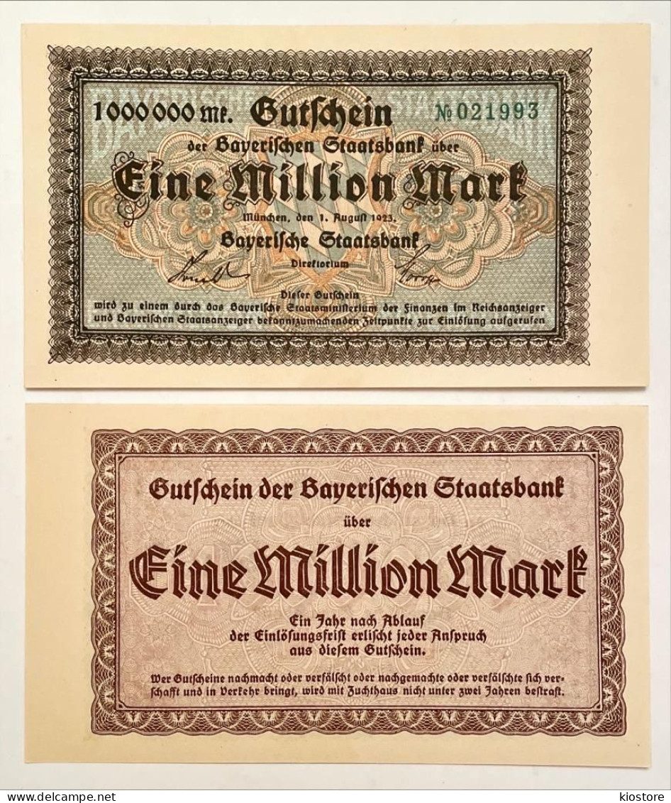 Germany 1,000,000 1000000 Mark 1923 UNC - 1 Miljoen Mark