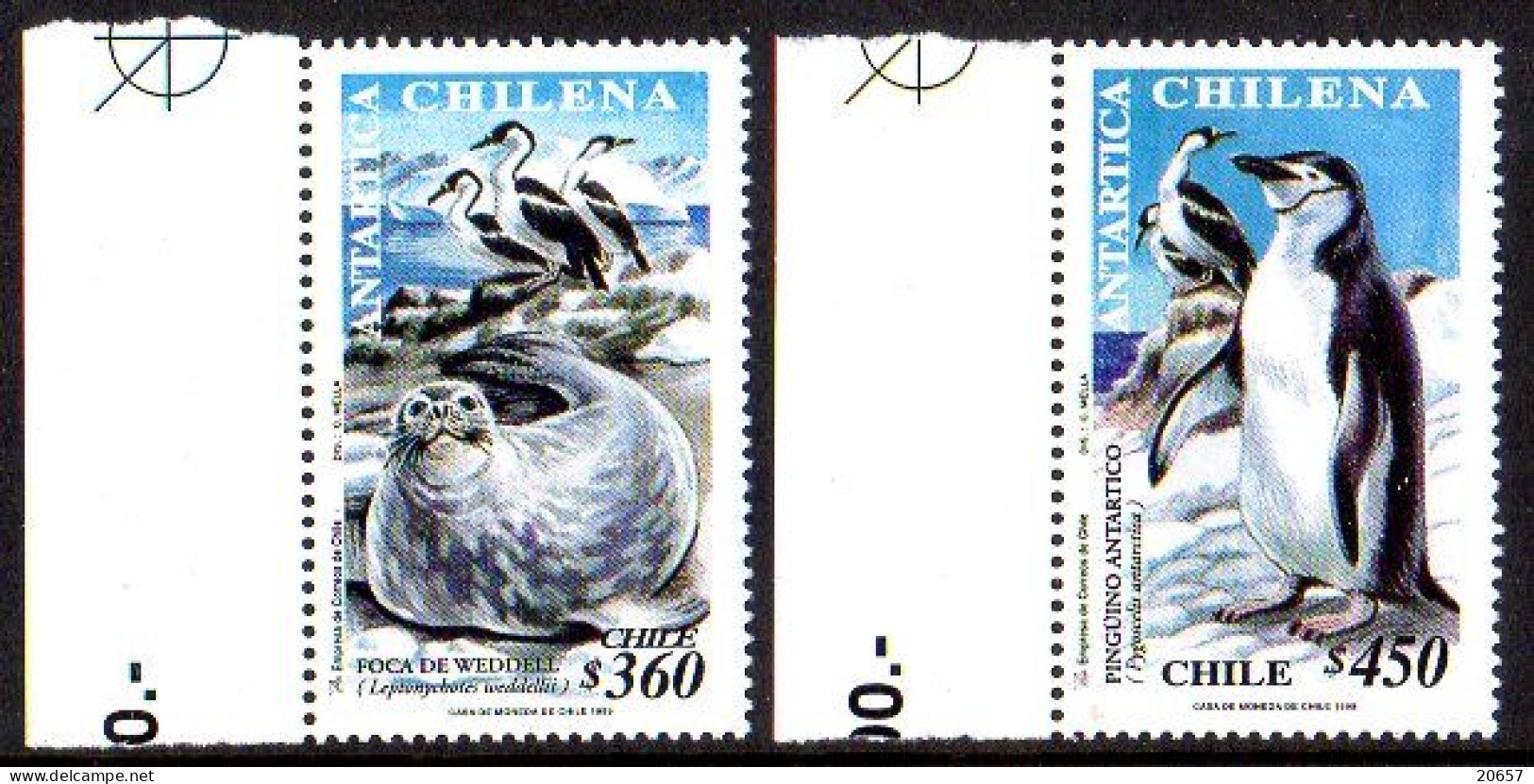 Chili Chile 1488/89 Et Bf 059 Pingouin, Phoque, Otarie, Oiseaux, Manchot - Faune Antarctique