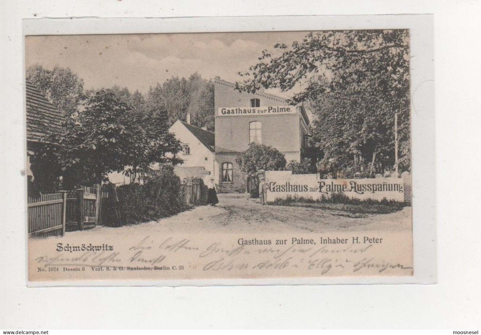 Antike Postkarte SCHMÖKWITZ, GASTHAUS ZUR PLAME, TREPKOW-kÖPENICK VON 1904 - Schmoeckwitz