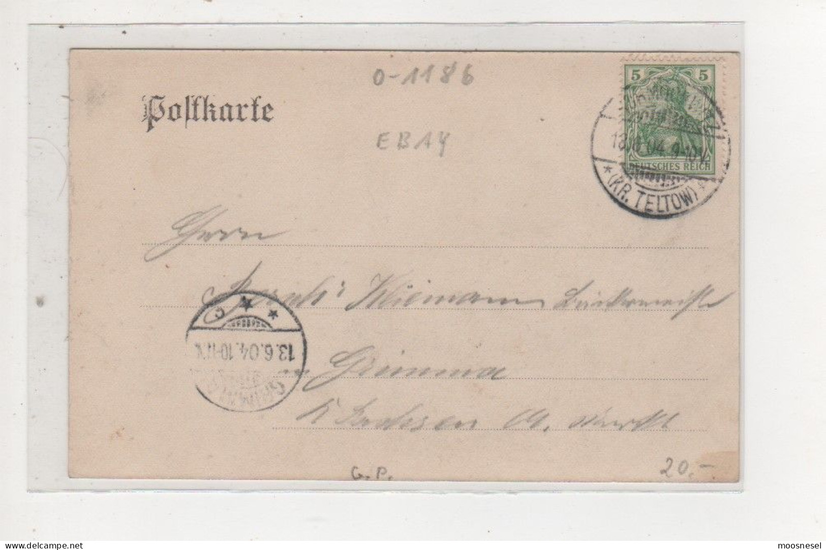 Antike Postkarte SCHMÖKWITZ, GASTHAUS ZUR PLAME, TREPKOW-kÖPENICK VON 1904 - Schmoeckwitz