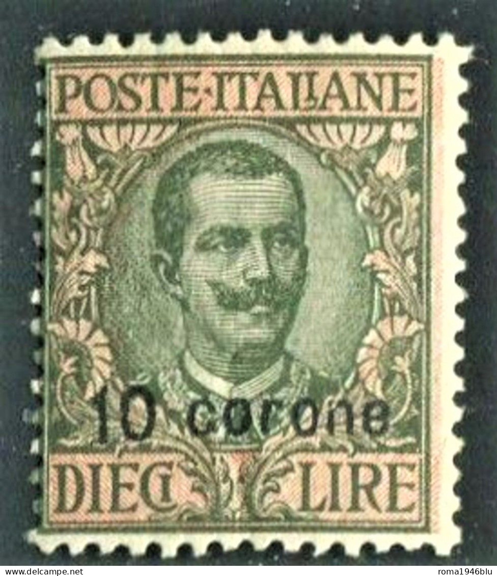 DALMAZIA 1921 10 C. SU 10 L. SASSONE N. 8 ** MNH - Dalmatia