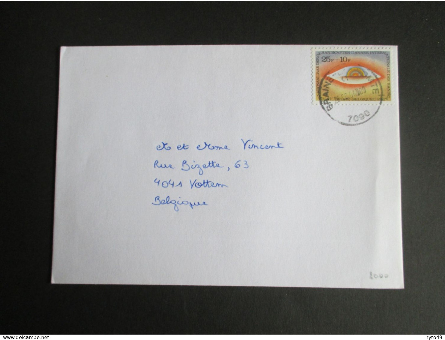 Nr 2000 - Gehandicapten - Het Oog - Alleen Op Brief Uit Braine-le-Comte Naar Vottem - Storia Postale