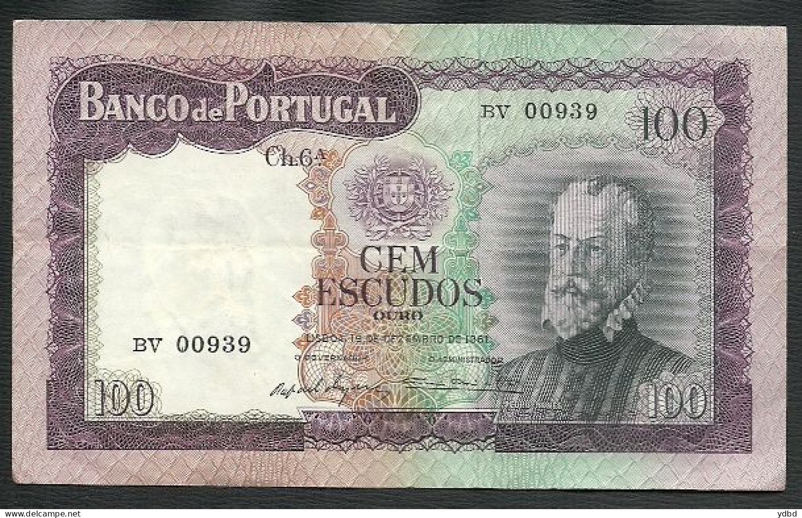 PORTUGAL = UN BILLET DE 100 ESCUDOS DU 19 DECEMBRE 1961 - Portugal