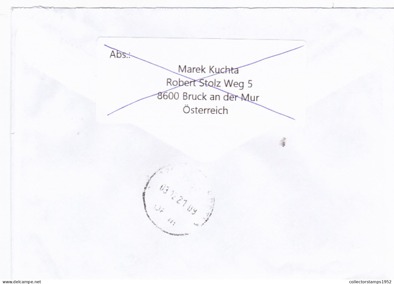 PREPAID INK STAMP ON COVER, 2021, AUSTRIA - Covers & Documents