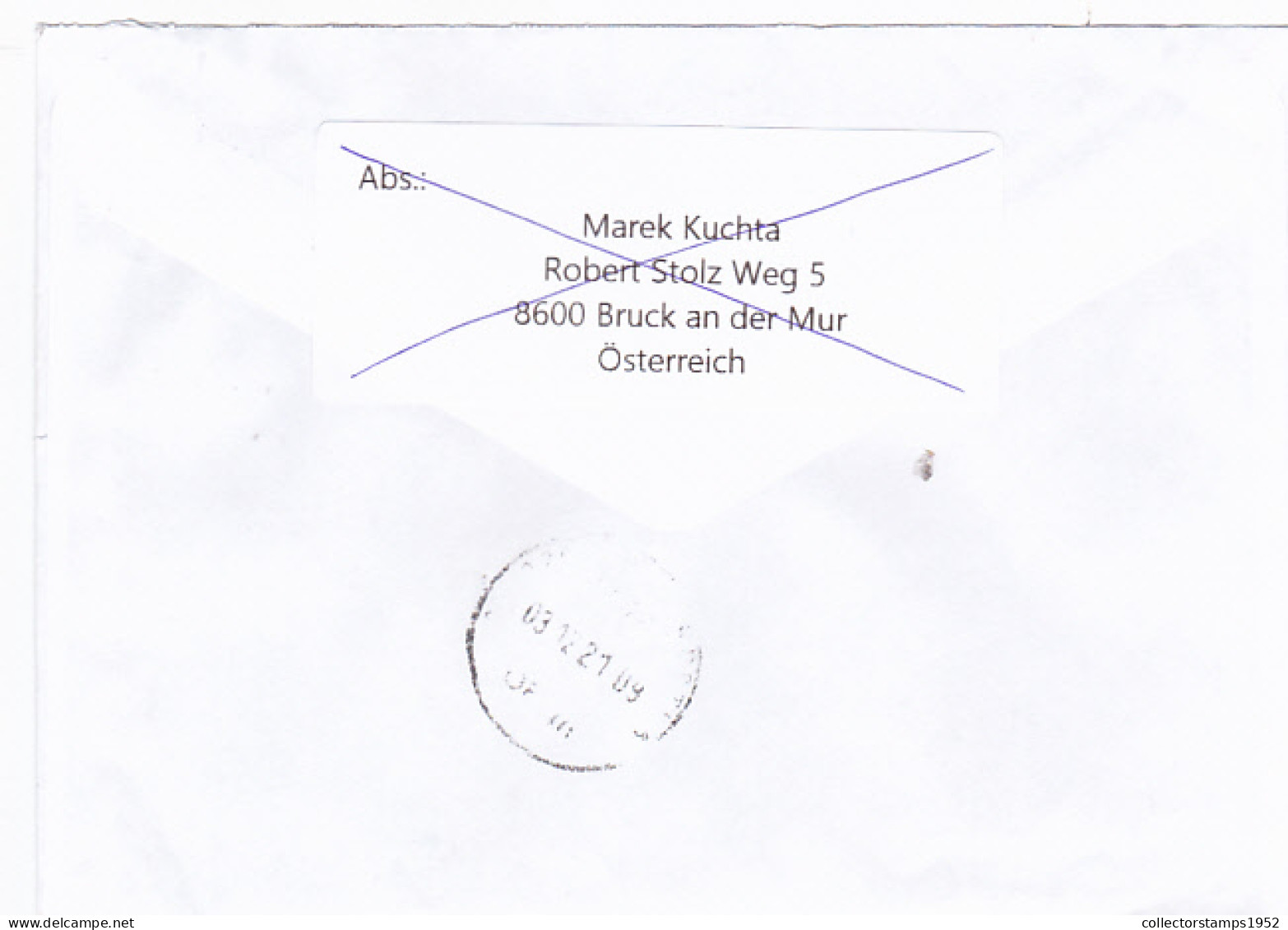 PREPAID INK STAMP ON COVER, 2021, AUSTRIA - Lettres & Documents