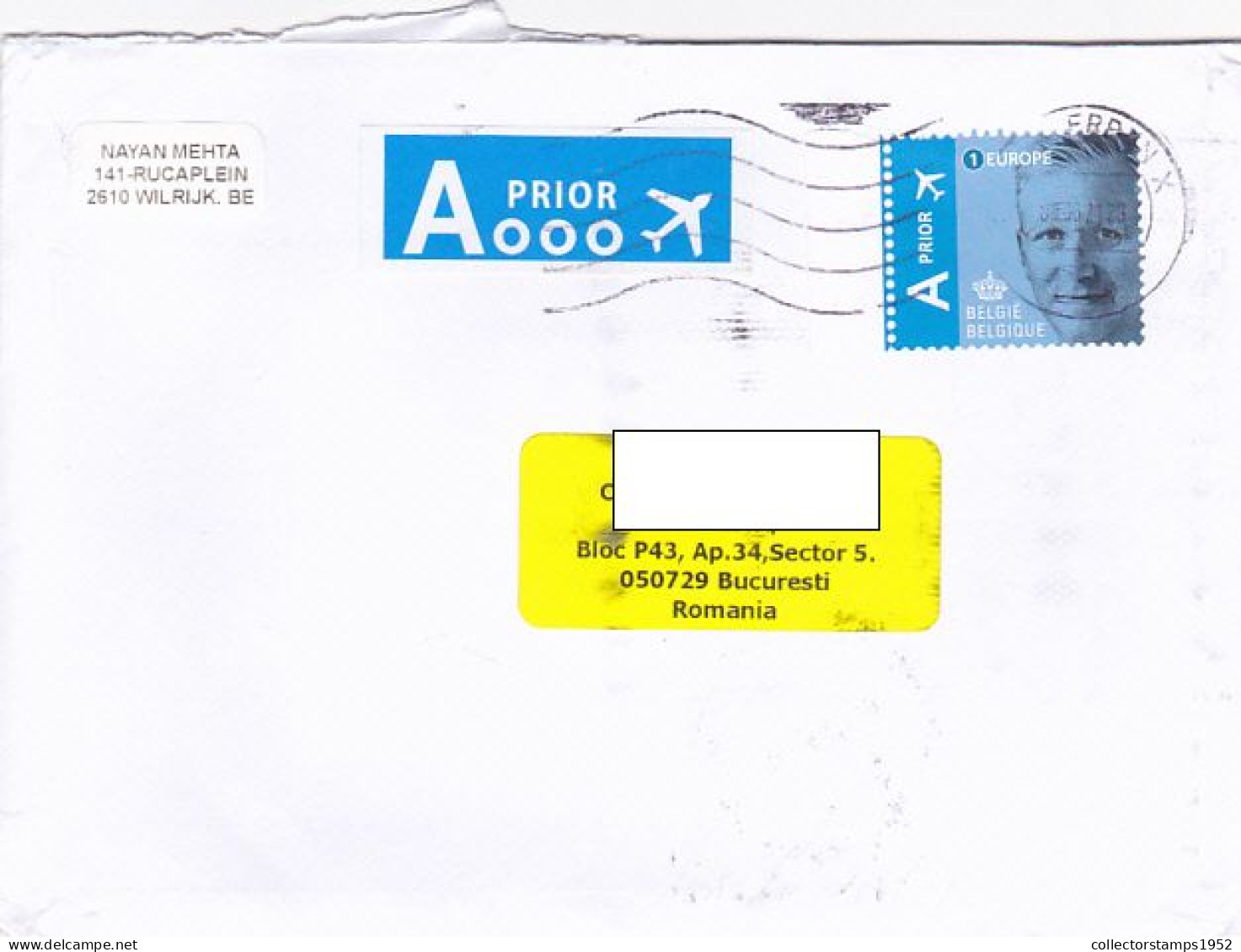 KING ALBERT II, FINE STAMPS ON COVER, 2021, BELGIUM - Brieven En Documenten