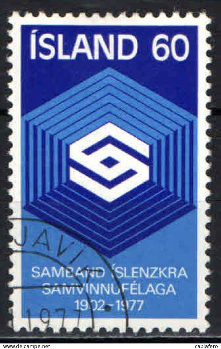 ISLANDA - 1977 - 75° ANNIVERSARIO DELL'ASSOCIAZIONE DELLE SOCIETA' COOPERATIVE - USATO - Used Stamps